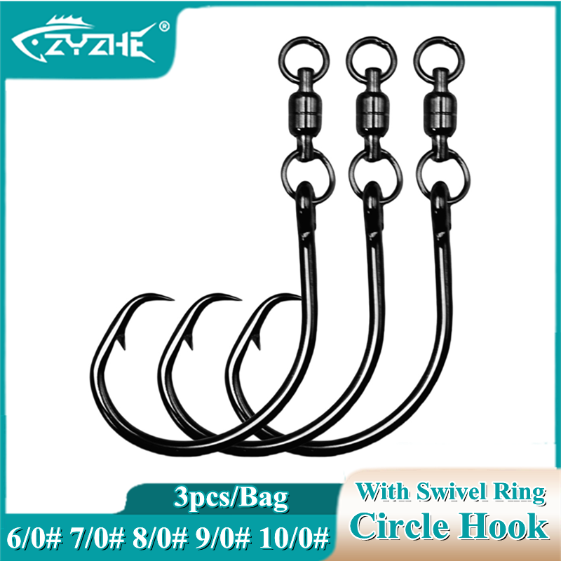 Fishing Hook Circle - ZYZHE 3/6/9 szt. Haczyki okrągłe z