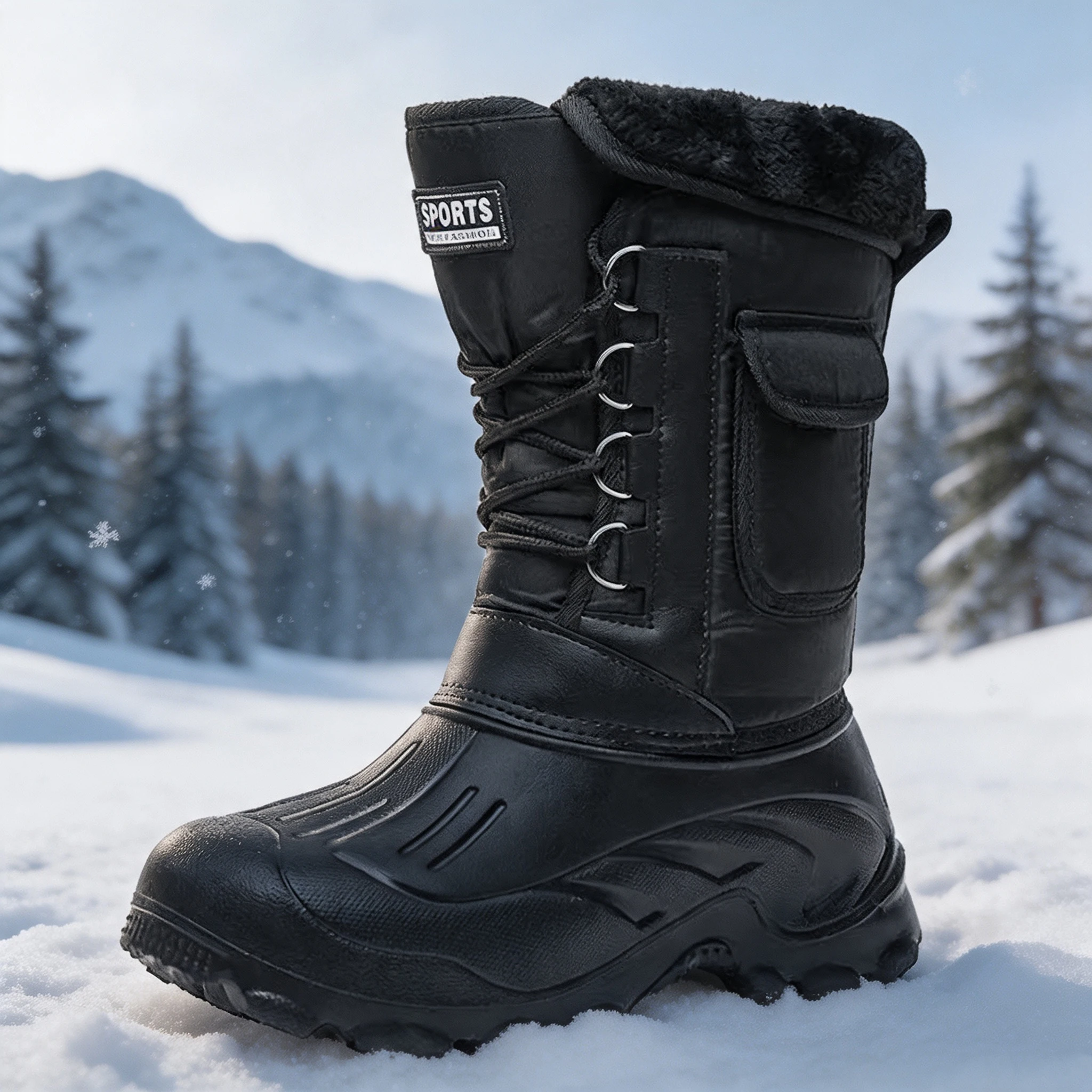 Męskie zimowe buty śniegowe, b – Fishing Hook Size recenzja i cena